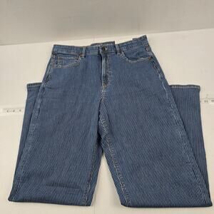 NWT American Eagle super high-rise baggy straight jeans blue‎ 10 long 5726